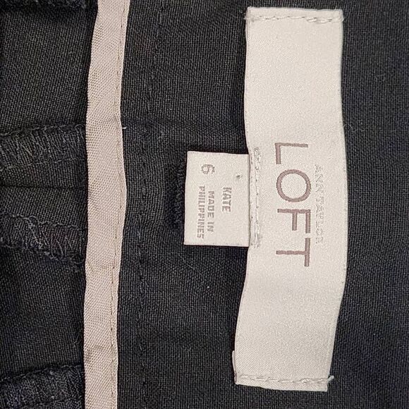 Ann Taylor Loft Dress Pants Womens Size 6 black Wide Leg Pockets Formal Pants - Picture 7 of 8